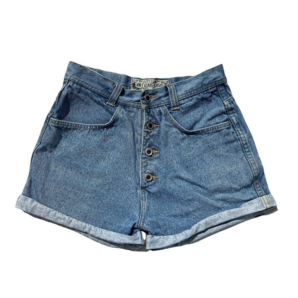 Vintage 80s 90s Pelican Cove High Rise Light Wash Denim Jean Mom Shorts